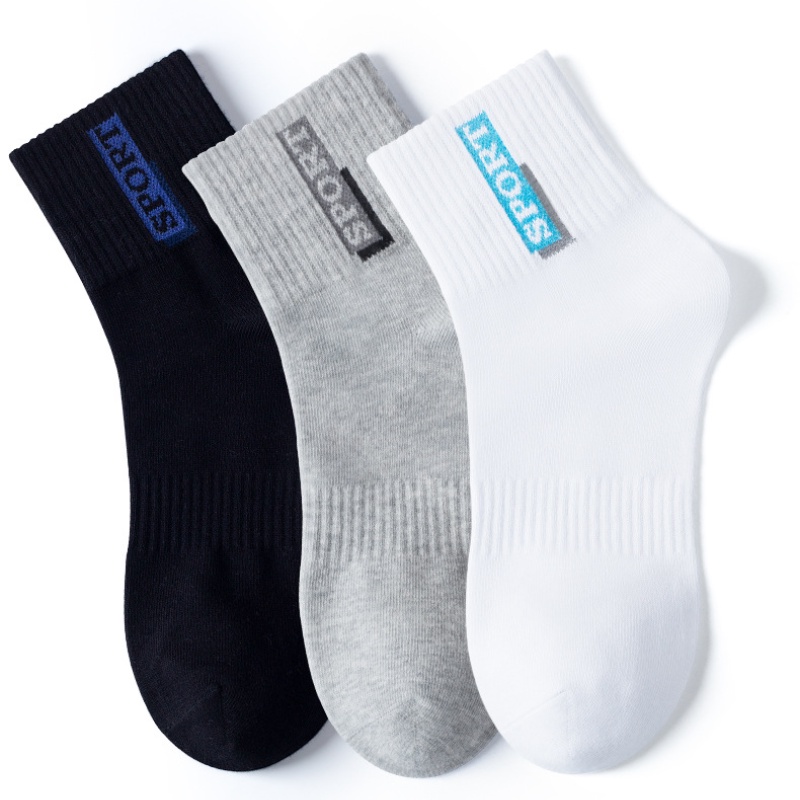 Vớ cotton thể thao cổ cao thấm hút mồ hôi không mùi cho nam