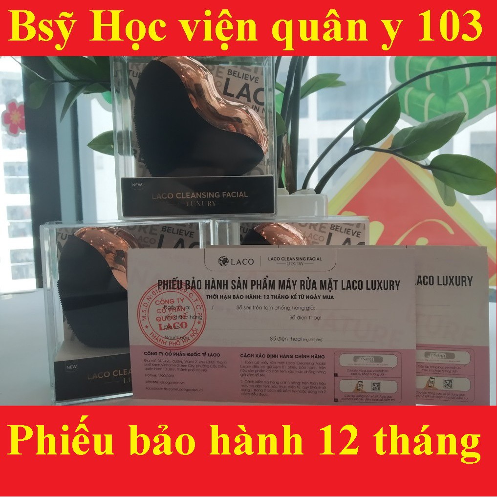 Máy rửa mặt Laco Luxury, chính hãng bảo hành 12 tháng, [son,bông tẩy trang]