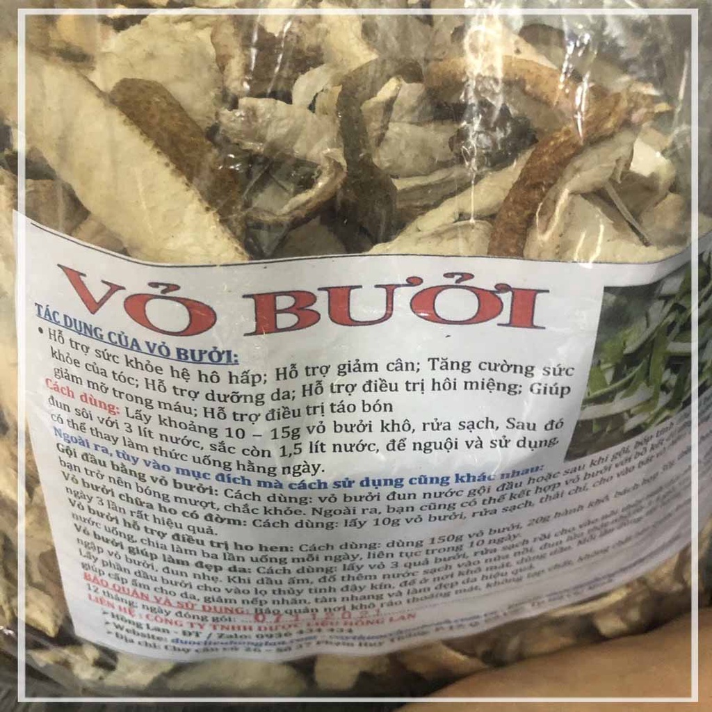 Thảo dược VỎ BƯỞI khô sạch đóng gói 500gram - congtyduoclieuhonglan