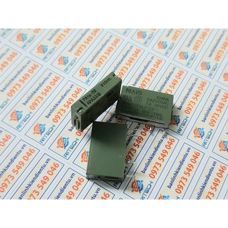 [Combo 2 chiếc] PA1a-5V, APA3312, PA1a-5VDC 5A/250VDC Rơ le 5V 4 chân 1 cặp tiếp điểm