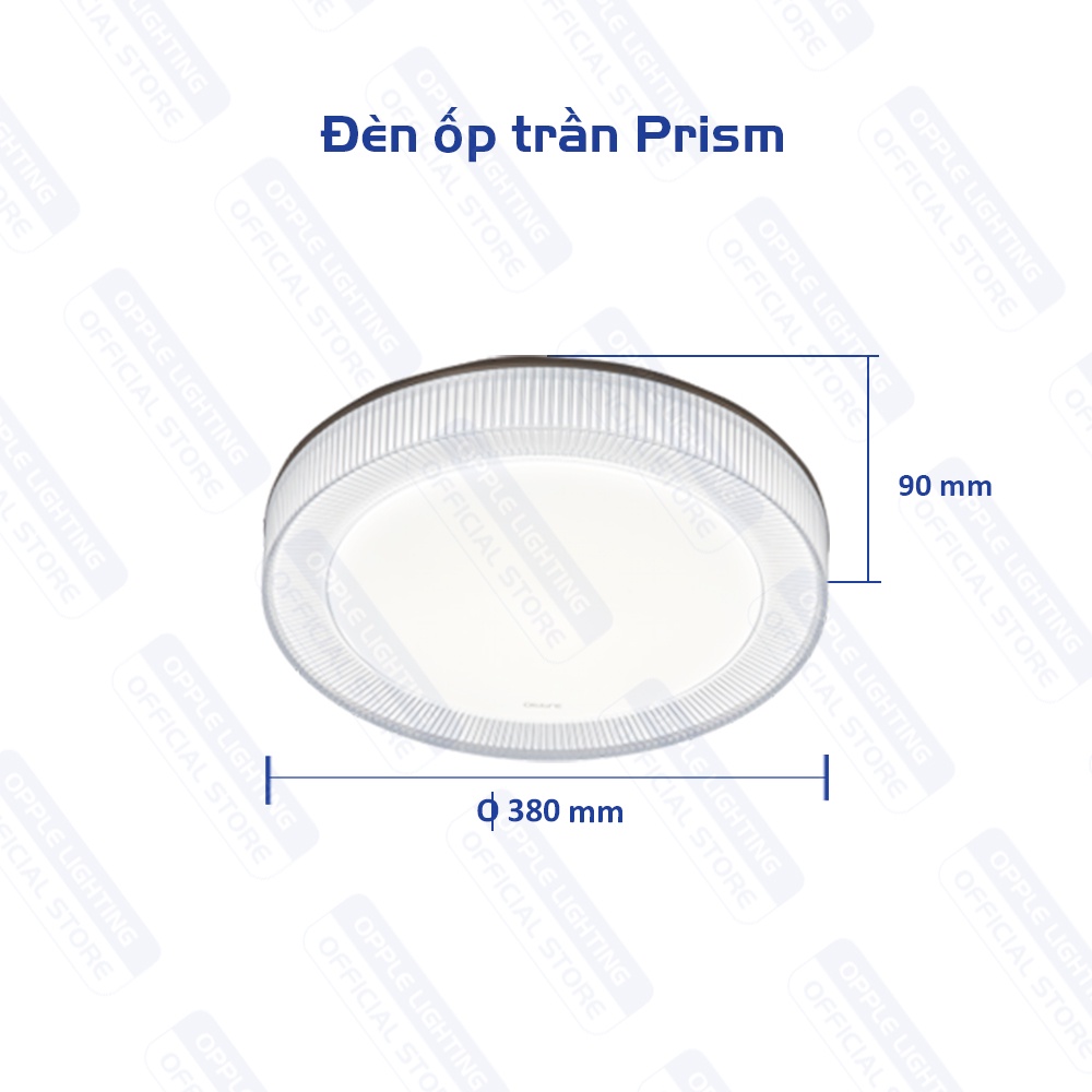 Bộ Đèn Ốp Trần LED OPPLE HC380 18W Prism - Ánh Sáng Trung Tính 4000K