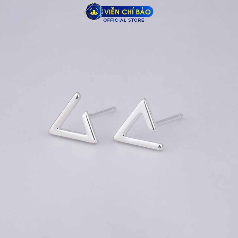 Bông tai bạc nữ hình tam giác Delta chất liệu bạc 925 thời trang phụ kiện trang sức nữ Viễn Chí Bảo E046