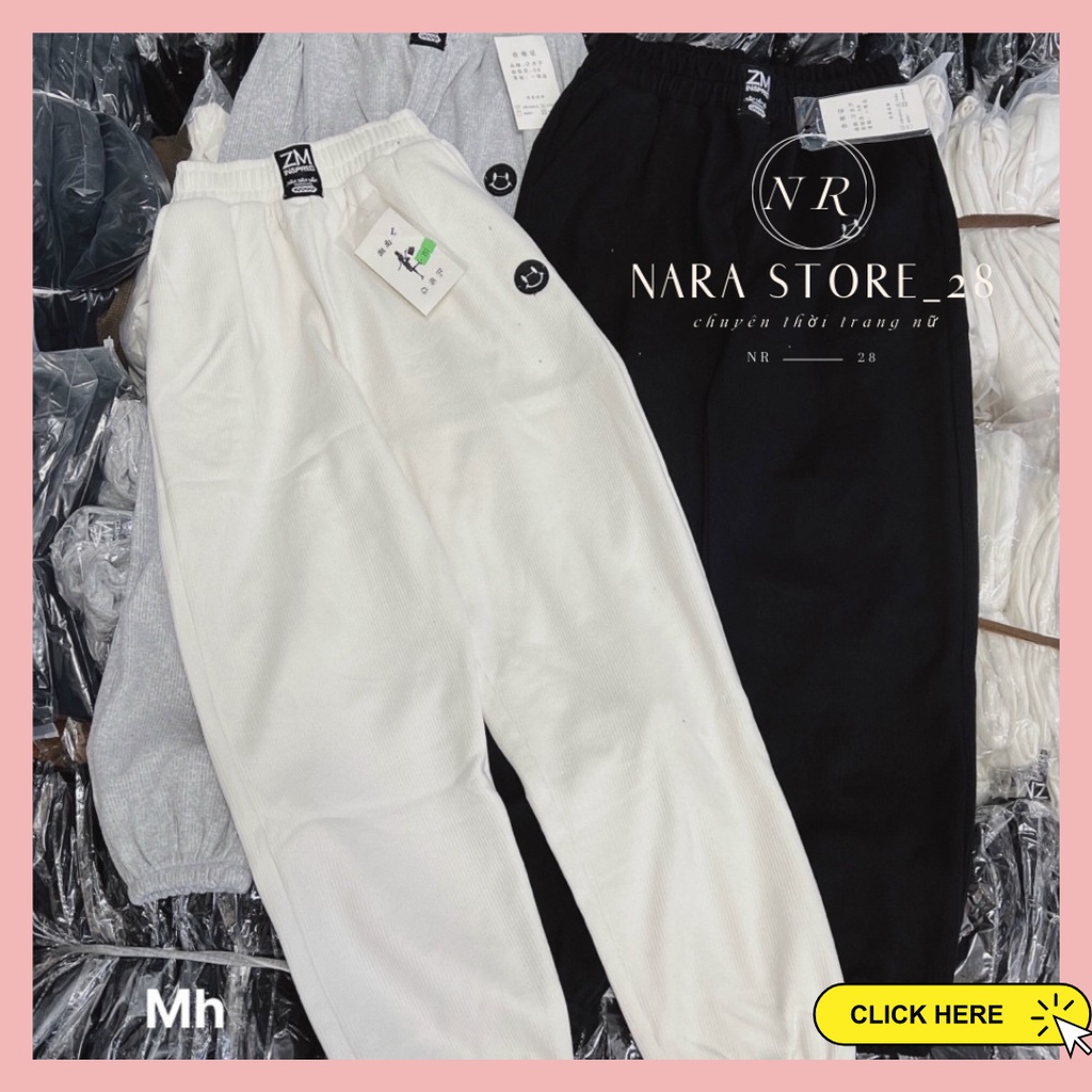 Quần Joggers Nữ - Quần Len Tăm Ống Rộng Bo Gấu (KÈM ẢNH THẬT) MHQ125