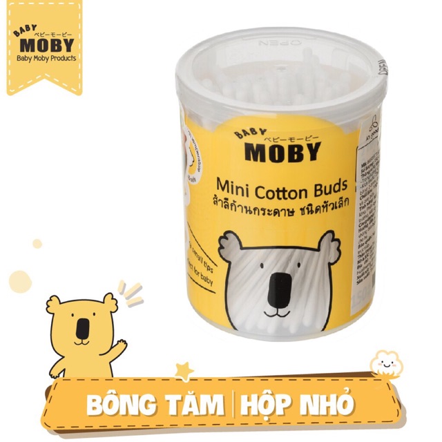 Hộp Bông Tăm Moby Cỡ Nhỏ (150 cái)