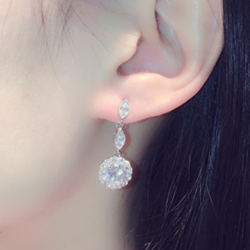 Thiết kế hoa tai đâm thủng Thiết kế giọt nước rhinestone thanh lịch cho phụ nữ / Đám cưới