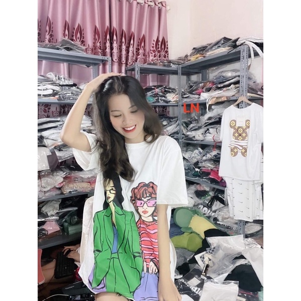 áo thun cotton 2 cô gái