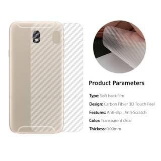 Bộ 3 tấm dán lưng mặt sau vân carbon 3D chống xước cho điện thoại Samsung Galaxy J7 Prime,Samsung J7 Pro