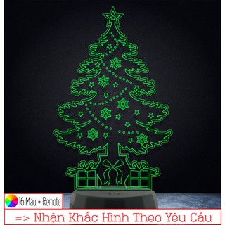 Đèn Led 3D trang trí CÂY THÔNG NOEL – Qùa Tặng Độc Đáo, Trang Trí, Để Bàn, Phòng Ngủ, Thiết Kế Khắc Hình Theo Yêu Cầu