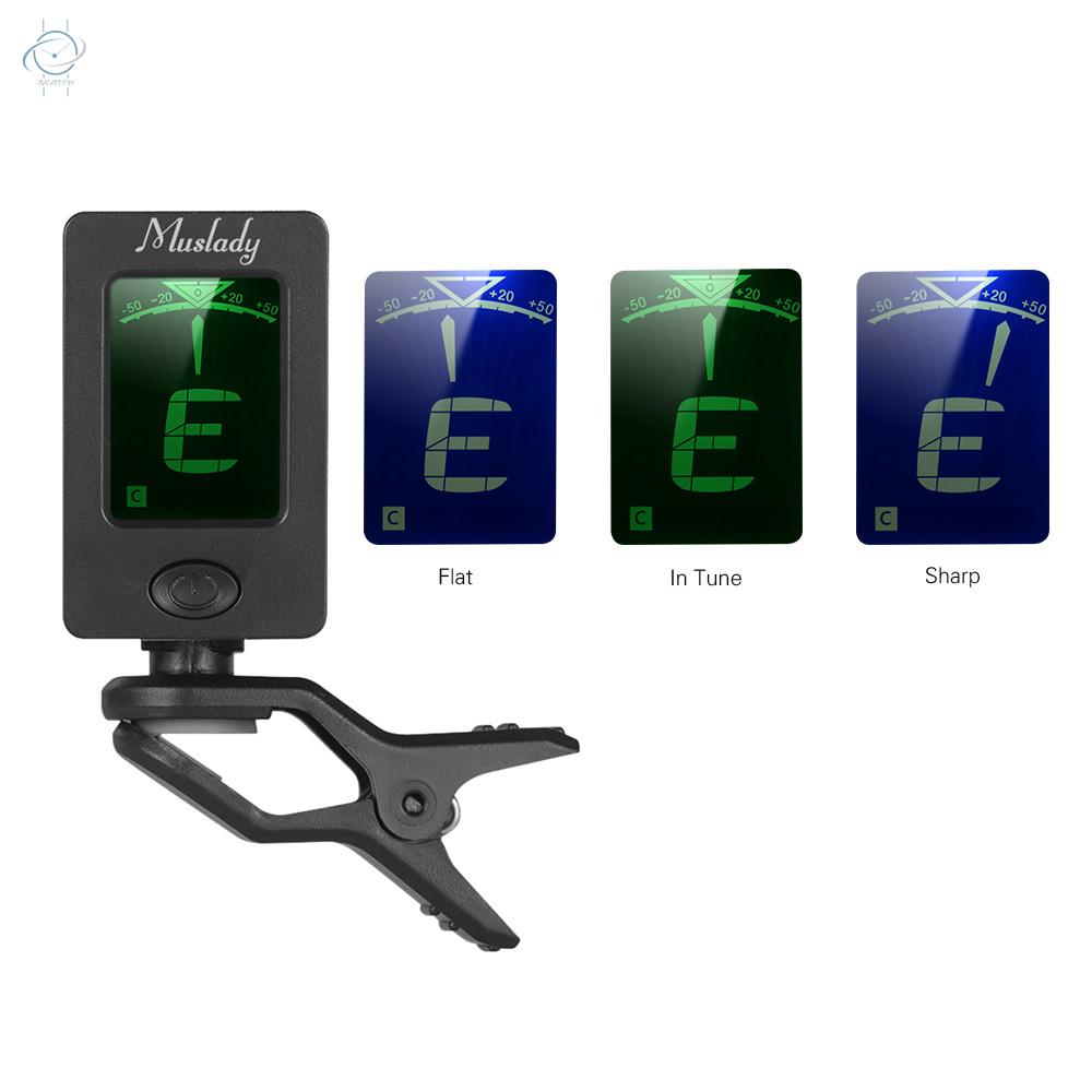 ♫Muslady Multifunctional Clip-On Tuner LCD Display for Chromatic/Guitar/Bass/Violin/Ukulele