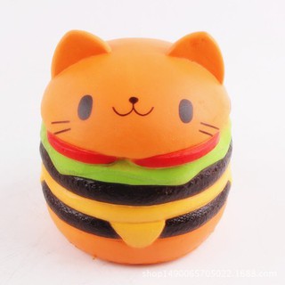 ĐỒ CHƠI SQUISHY  BÁNH HUMBUGER MÈO ĐẸP