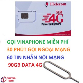 SIM ITELECOM VINAPHONE NỘI MẠNG MIỄN PHÍ 90GB 30 PHÚT GỌI NGOẠI MẠNG 0Đ