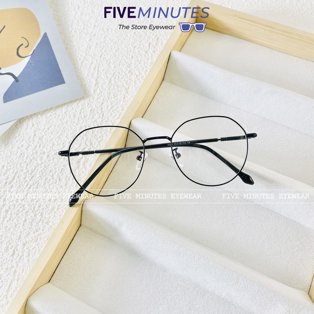 Gọng kính nam nữ, kim loại mảnh nhẹ form oval 5280 Siêu hot - Kính Mắt Five Minutes