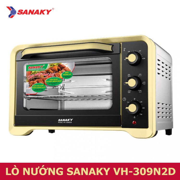 [Mã ELHADEV giảm 4% đơn 300K] Lò nướng Sanaky VH-309N2D -Công suất: 1600W Dung tích: 30 lít
