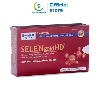 SELENGOLDHD dầu gấc, vitamin E C đẹp da, sáng mắt, tăng sức đề kháng - 30 viên