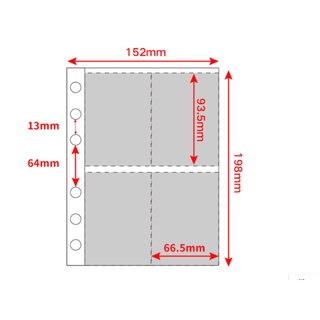 Sheet A5 1 MẶT đựng card nhiều loại (6 lỗ)