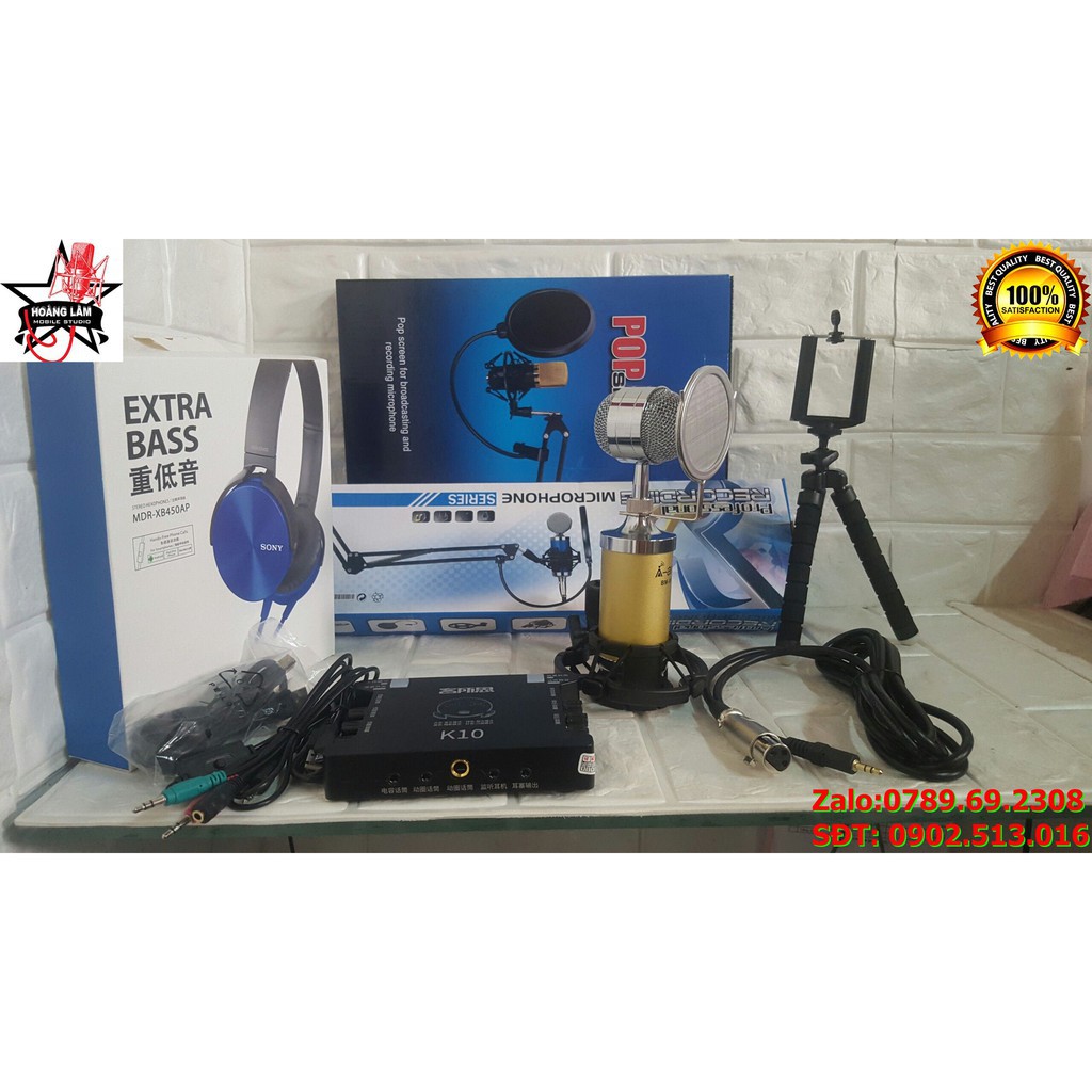 [SẬP SÀN] Trọn bộ soundcard XOX K10 cải tiến IC + micro AMI bm990 tuyệt đỉnh thu âm và livestream