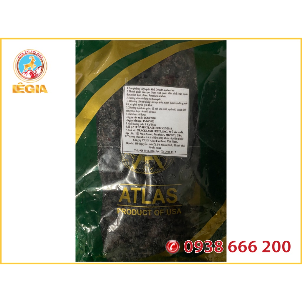 VIỆT QUẤT KHÔ – DRIED BLUEBERRY 1KG