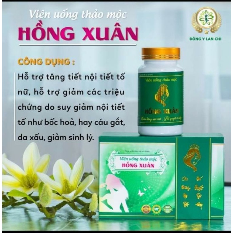 Viên uống Hồng xuân Lan chi_tặng 1 hộp trà hồng xuân