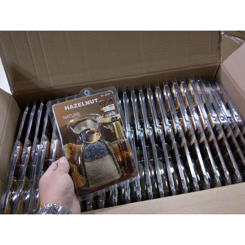 Túi Thơm Khử Mùi Oto Cà Phê - Túi Café Treo Xe Hơi Kèm Lọ Tinh Dầu, Khử Mùi Hiệu Quả, An Toàn Khi Đi Xe Hơi