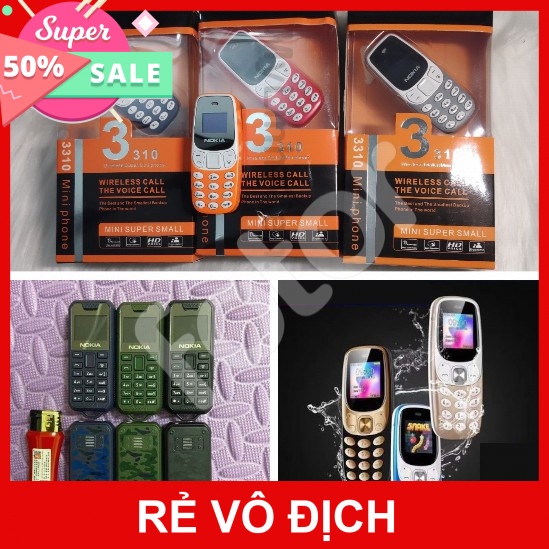 ĐIỆN THOẠI MINI NOKIA 3310 (BM10), BM800, BM777, M60 KIÊM TAI NGHE (2 SIM 1 THẺ NHỚ) [HCM]