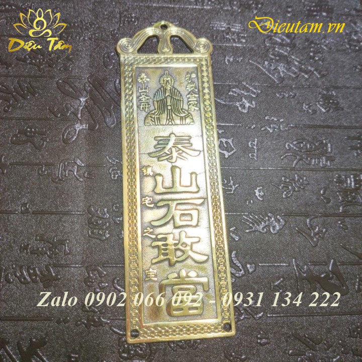 Kim bài thái sơn thạch cảm đương đồ phong thủy treo cửa trấn trạch