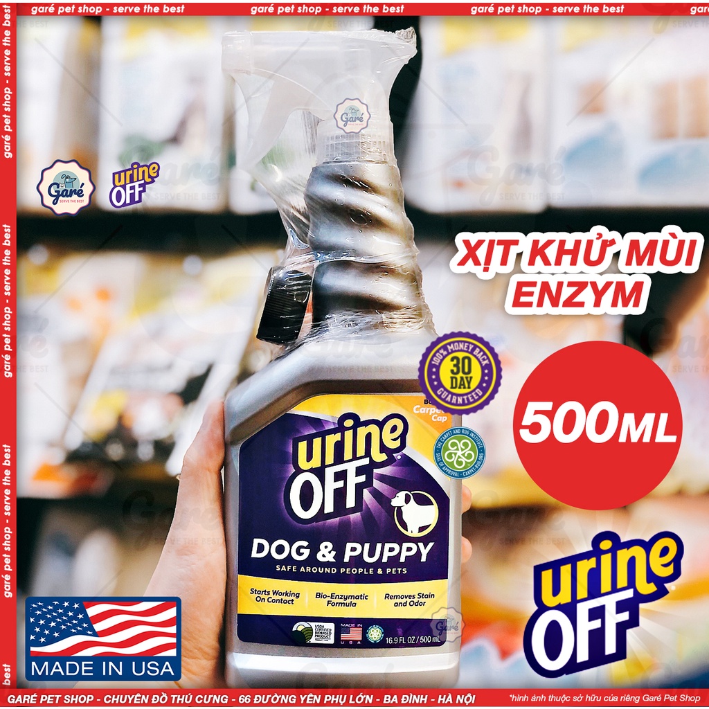 500ml - Xịt Urine Off khử mùi và vết ố do nước tiểu chó gây ra trên các bề mặt hàng nhập Mỹ for Dog &amp; Puppy