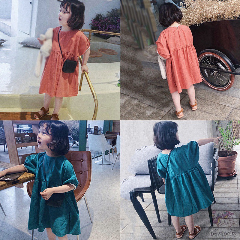 Đầm Bé Gái Đơn Giản Phong Cách Hàn Quốc