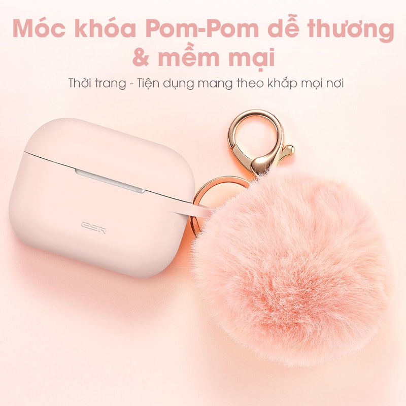 Vỏ Ốp Airpods Pro Silicone Bounce Series Kèm Móc Khoá Pom-Pom ESR