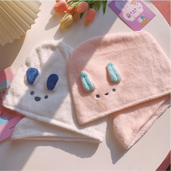 Khăn Quấn Ủ Tóc Sợi Coton Hình Mềm Mại Siêu Thấm Hút Nước