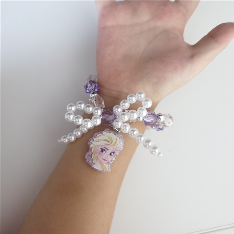🎀 Bộ vòng cổ/ vòng tay/ nhẫn/ dây buộc tóc co giãn hình công chúa Elsa cho bé gái