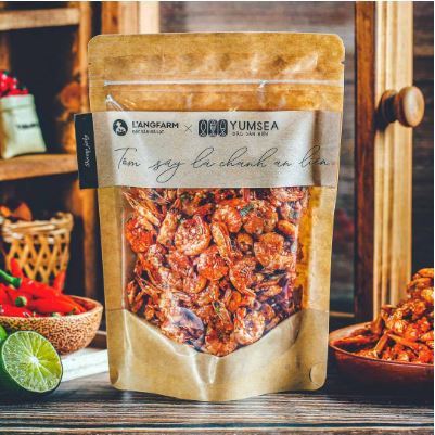Tôm sấy lá chanh ăn liền L'ANGFRAM, Yumsea - Thuộc LANGFRAM, thương hiệu đặc sản Đà Lạt hàng đầu. | BigBuy360 - bigbuy360.vn