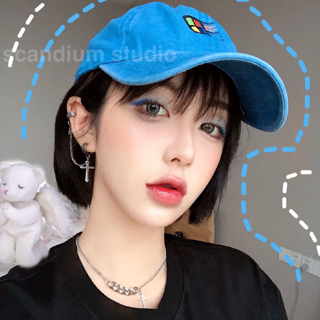 Dây chuyền kiểu xích mặt chữ thập chất liệu thép titan giản đơn