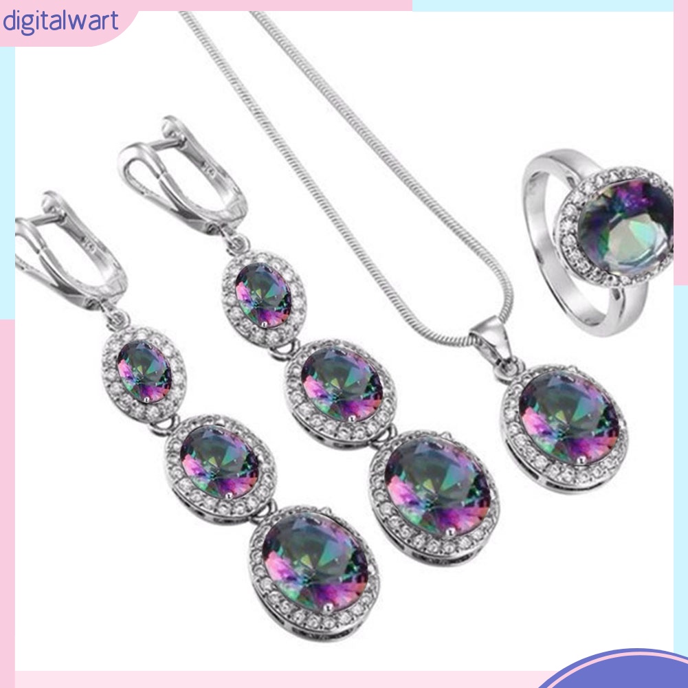 Set Vòng cổ Nhẫn Và Đôi Khuyên Tai Kiểu Dáng Thời Trang Sang Trọng Cho Nữ