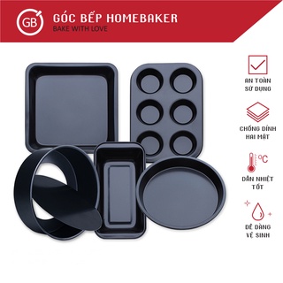 Khuôn Làm Bánh Nướng Bánh Chống Dính 20cm, 21cm  -  Set Khay Nướng Bánh Chữ Nhật, Tròn, Vuông - GBBM243