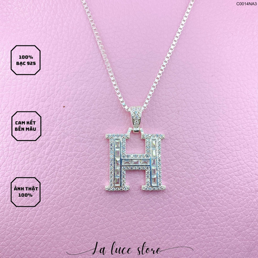 Dây chuyền/Vòng cổ bạc S925 La Luce - Mặt hình chữ cái chữ H Dành cho Nam C0014NA3
