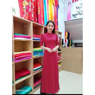 áo dài chấm bi kèm quần