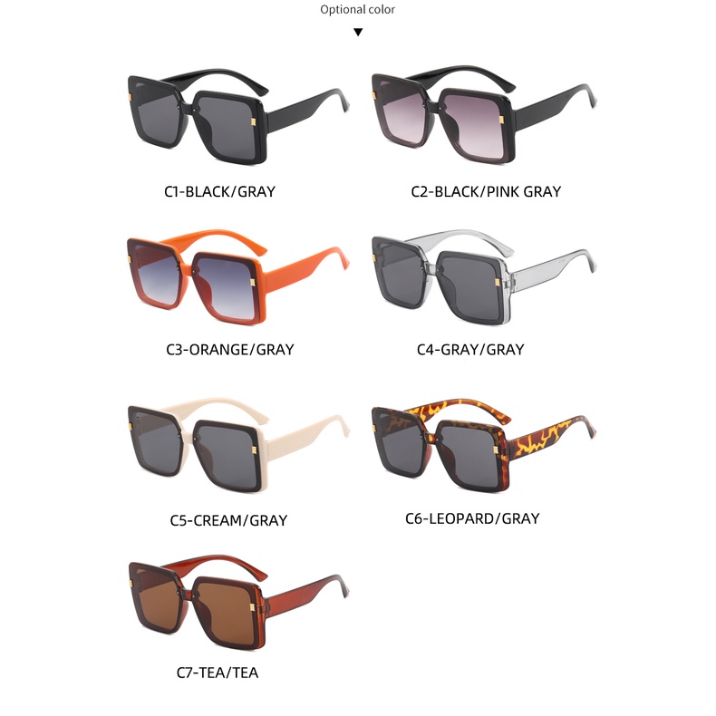 Kính Mát Gọng Vuông Lớn Phong Cách Âu Mỹ Cổ Điển Thời Trang 2022