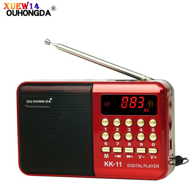 NG K11 FM Rechargeable Mini Portable Radio Handheld Digital FM USB TF MP3 Player Speaker