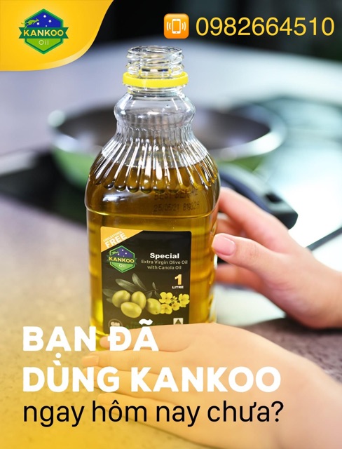 KANKOO - Dầu ăn Olive hạt cải Úc 1 Lít