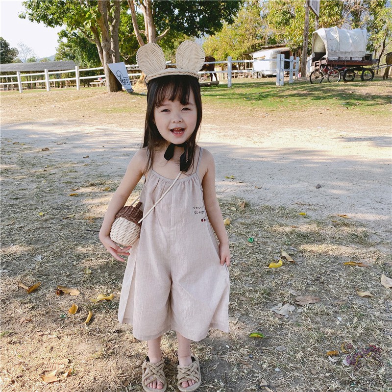 Áo Liền Quần Ống Rộng Thời Trang Mùa Hè Hàn Quốc Cho Bé Gái