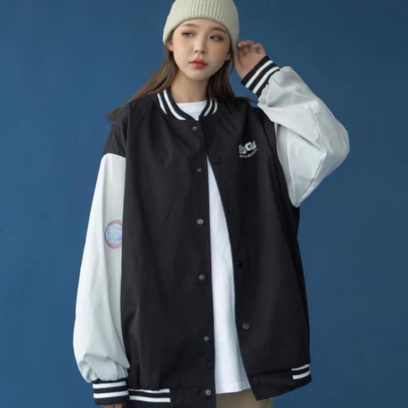 Áo khoác dù bomber unisex form rộng Thêu Badge phong cách thời trang việt