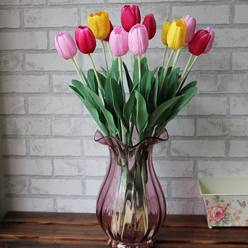 Hoa tulip giả tuyệt đẹp bằng lụa để trang trí tiệc cưới, nội thất