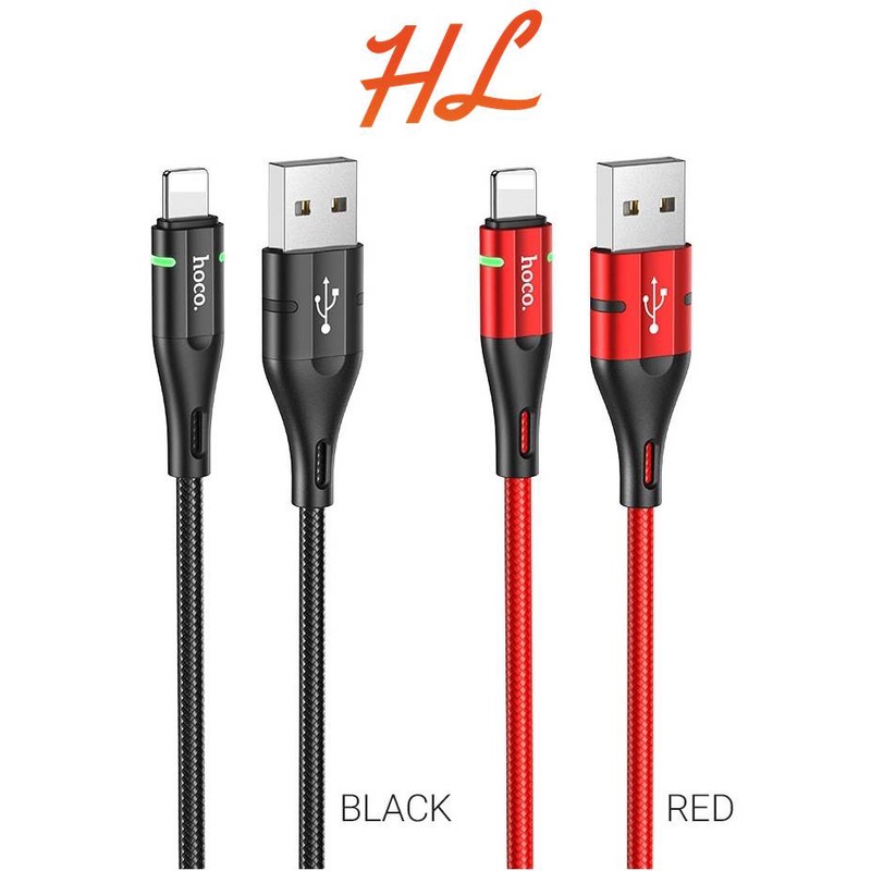 Cáp Sạc IPtablet táo HOCO U93 Dây Bện Dù Dài 1,2m Có Đèn Led-- Hưng Long PC