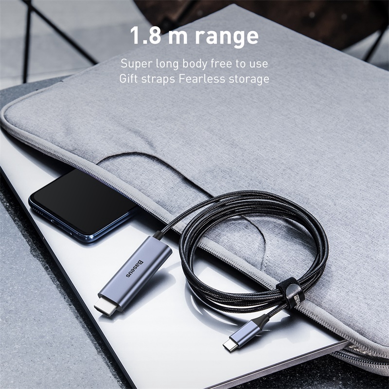 Dây Cáp Baseus Chuyển Đổi USB Type C Thành HDMI Dành Cho Huawei Matebook P20 Pro Chromebook MacBook