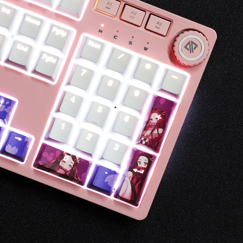 Kamado Nezuko Keycap Cherry Profile Demon Slayer Theme anime PBT Dye phụ bàn phím cơ Keycap