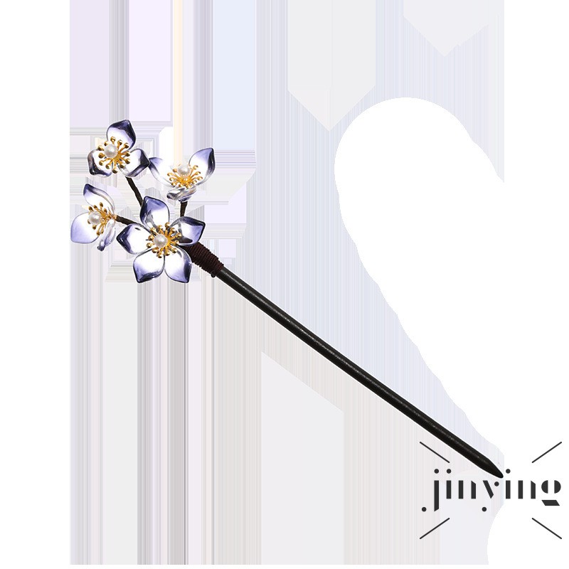 GETNOIVAS ❤S Wind Chinese Classical Handmade Hairpin Pearl Flower Headdress Women Wooden Hair Sticks Ancient Costume Accessories