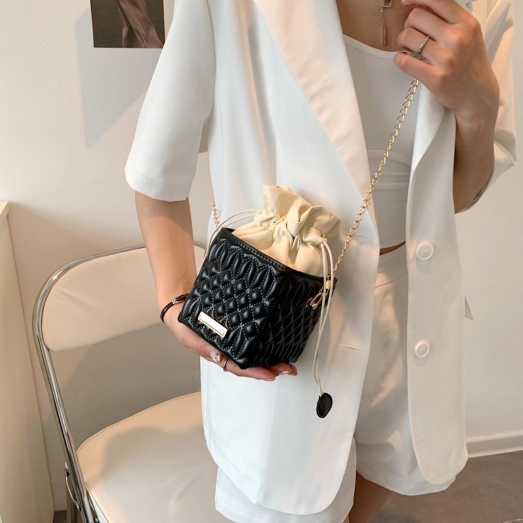 Túi xách nữ mini đeo chéo dáng hộp da dập vân chanh sả thời trang Hàn Quốc TX9