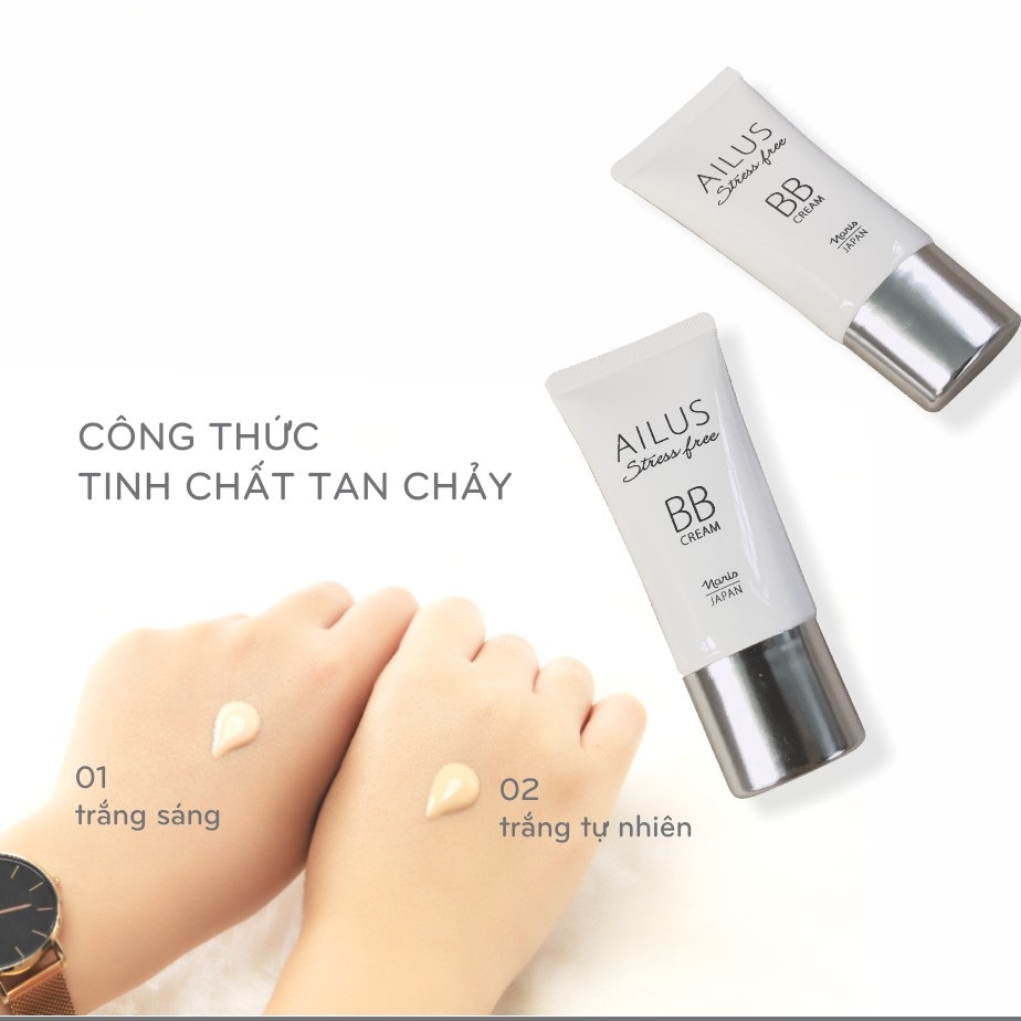 Kem nền che khuyết điểm BB Cream Naris Ailus Stress Free 30g Nhật