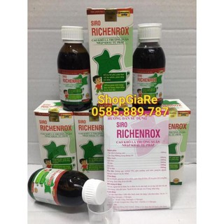 Siro Richenrox chứa Chanh Đào Mật Ong  giảm ho, giảm viêm họng, giảm đờm, hết khò khòe chai 100ml