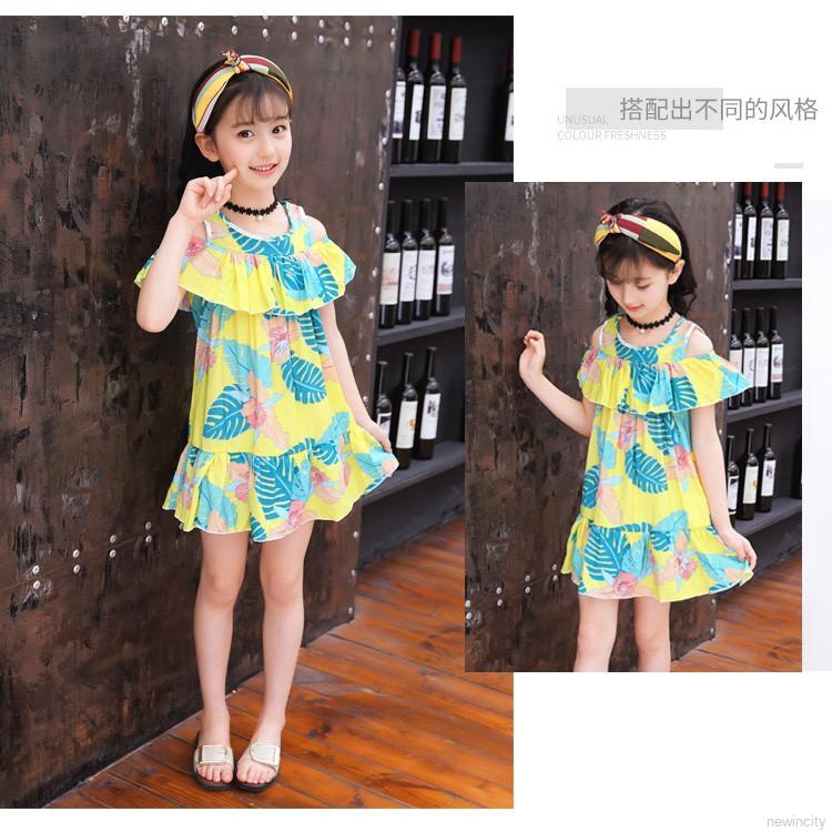 Đầm sát nách hoạ tiết hoa thiết kế ngọt ngào cho bé